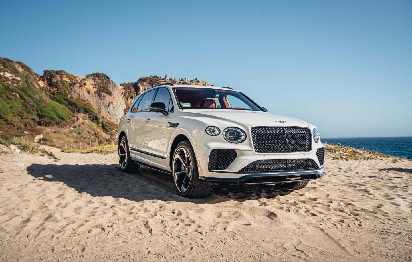White Bently On Beach